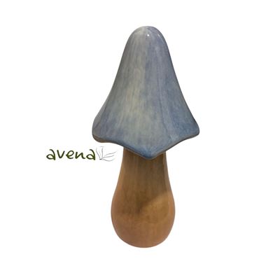 Ceramic Mushroom Blue Glazed Tall